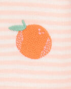 Toddler Orange Print Snug Fit Cotton 4-Piece Pajamas, image 4 of 5 slides