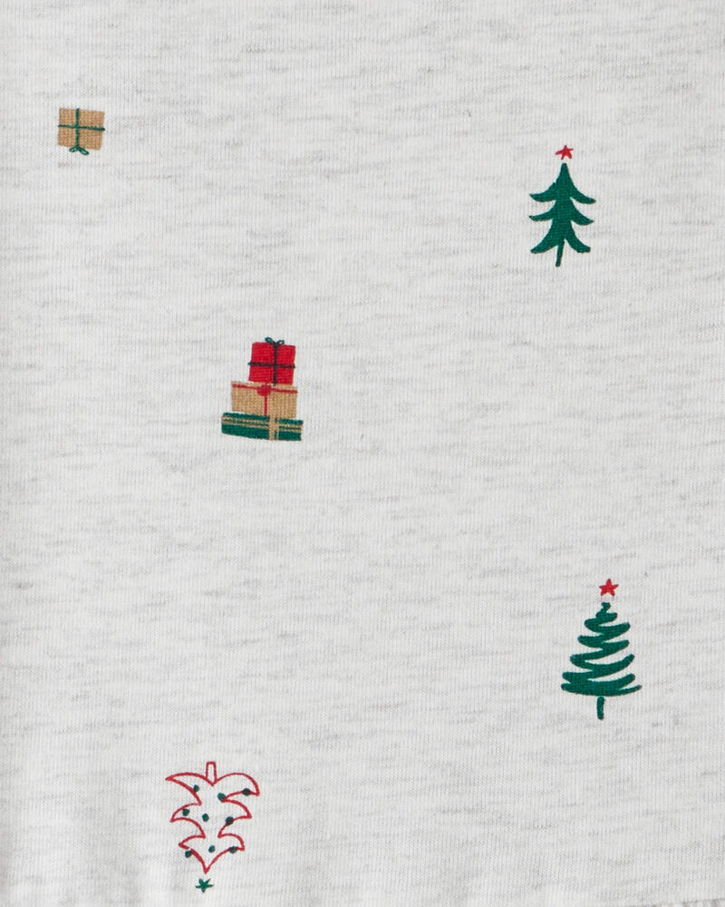 Toddler Girl Christmas Tree Print Long-Sleeve Dress, image 3 of 4 slides