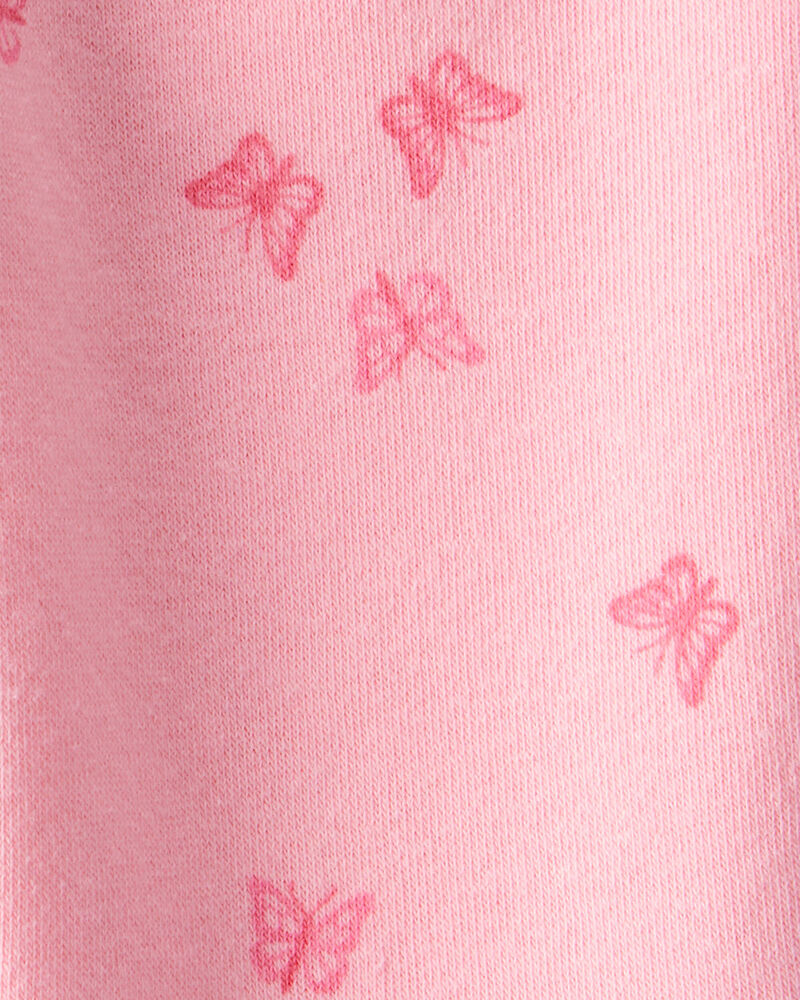 Baby Girl 2-Piece DayDream Fleece Butterfly Print Hooded Zip-Up Jacket & Joggers Set - Pink, image 7 of 7 slides