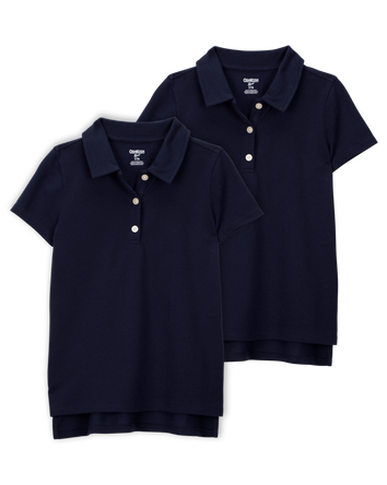 Kid 2-Pack Pique Uniform Polo Shirts - Navy, 