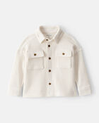 Baby Boy Long-Sleeve Waffle Knit Utility Shirt - White, image 1 of 4 slides