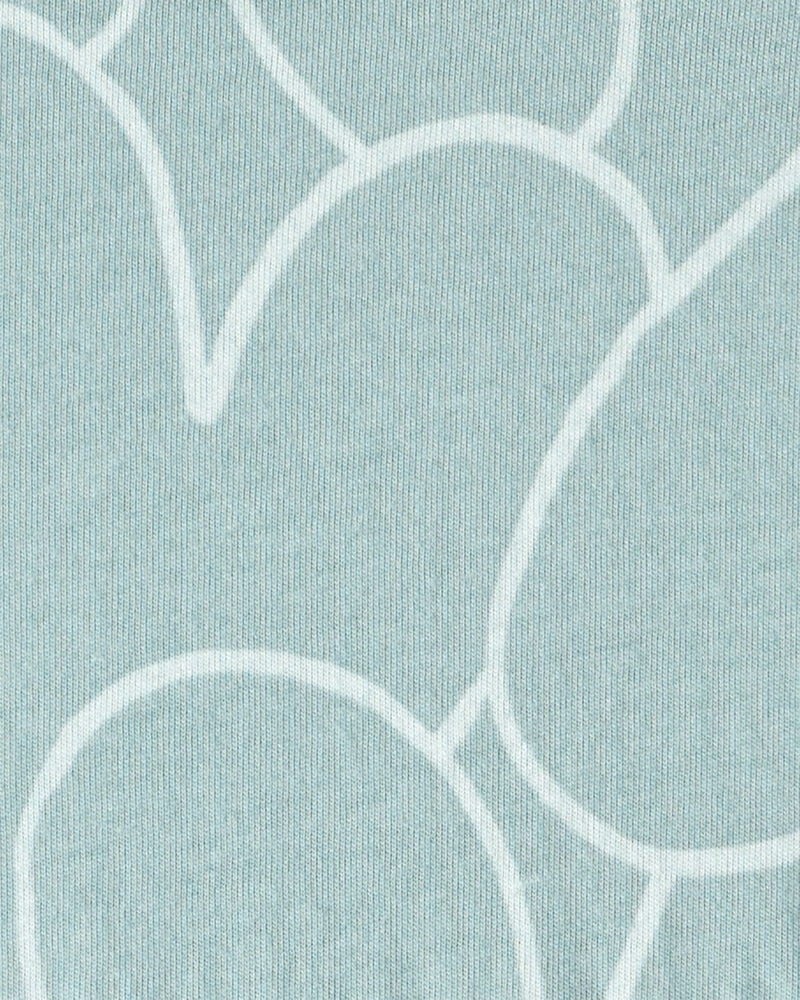 Baby Girl Heart Print Long Sleeve Cotton Dress - Green, image 3 of 4 slides