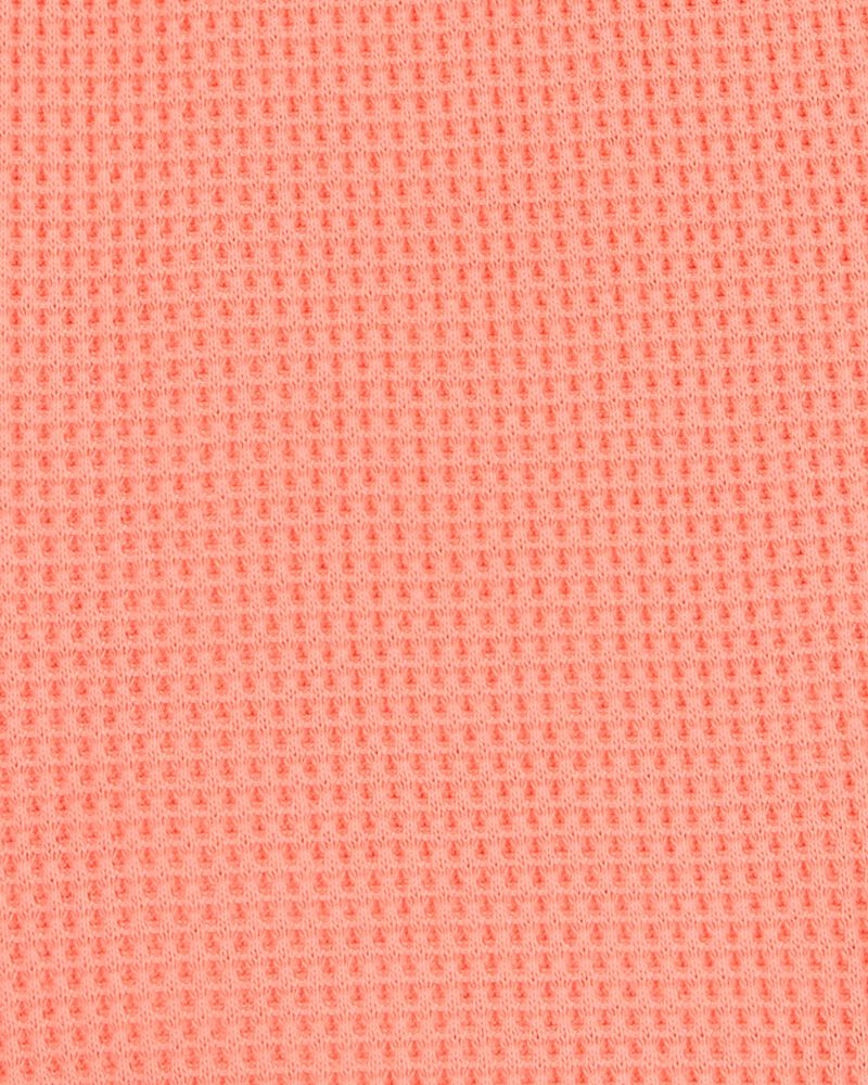 Toddler Waffle Knit Drawstring Shorts - Orange, image 6 of 7 slides