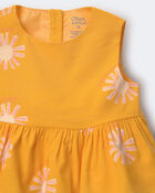 Toddler Girl Peplum Top in Sunny Life Print - Golden Yellow, image 5 of 5 slides
