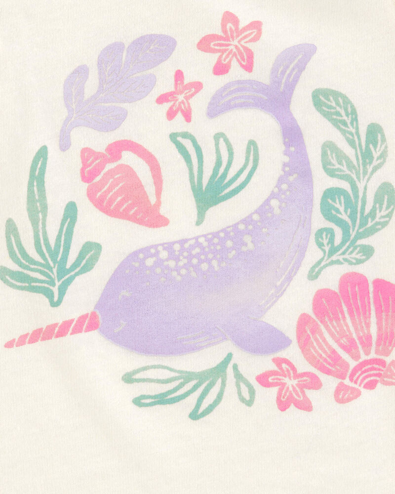 Toddler Girl Narwhal Muscle Tank - Ivory, image 2 of 3 slides