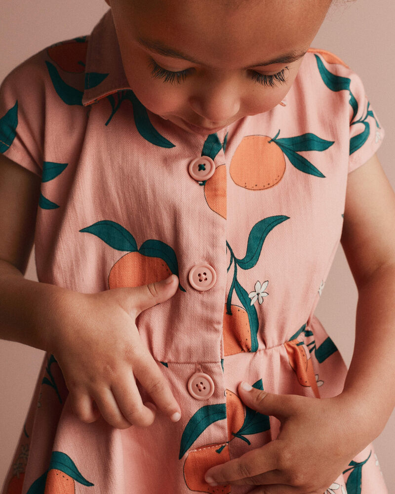Toddler Girl Avenue Twirl&trade; Dress in Clementine Grove Print - Light Pink, image 3 of 5 slides