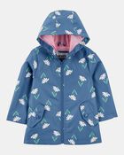 Toddler Girl Color Changing Rain Jacket - Navy, image 1 of 6 slides
