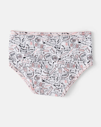 Kid 7-Pack Unicorn Print Brief Stretch Cotton Underwear, 