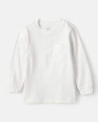 Toddler Boy Long-Sleeve Pocket Tee - White, image 1 of 3 slides
