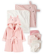 Baby 9-Piece Bunny Bath Time Gift Set - Pink, image 1 of 6 slides