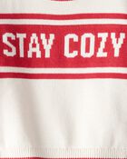 Toddler Stay Cozy Sweater - Red/Cream, image 2 of 3 slides