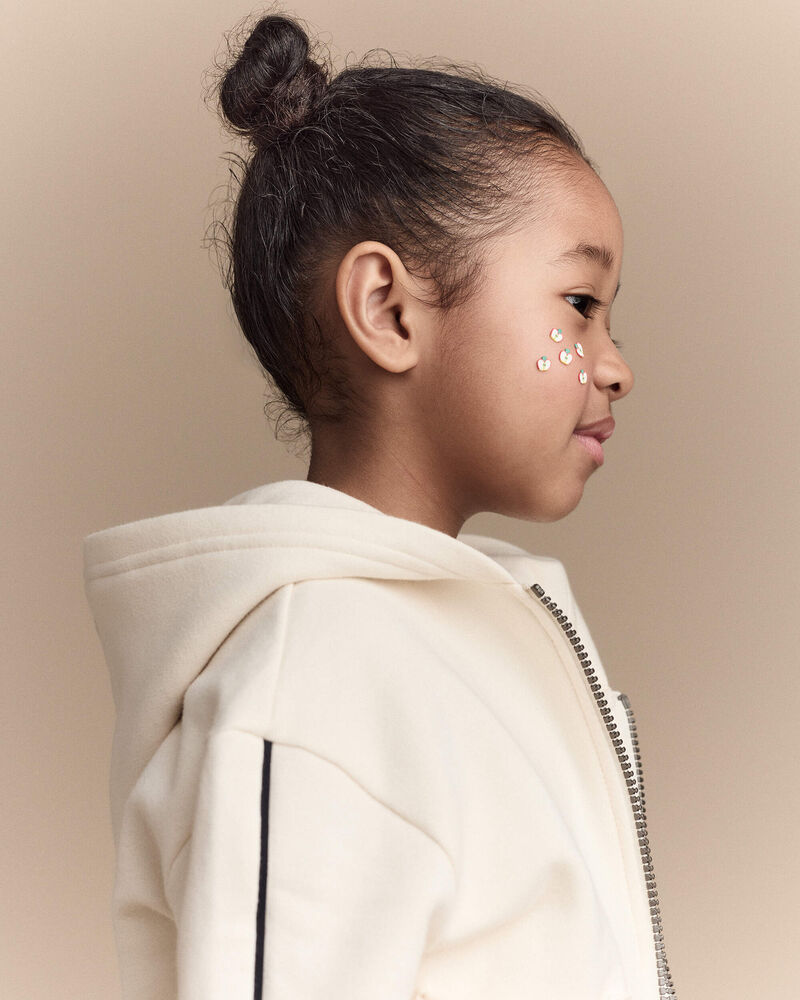 Toddler Girl Zip-Up Hoodie - Cream, image 4 of 7 slides