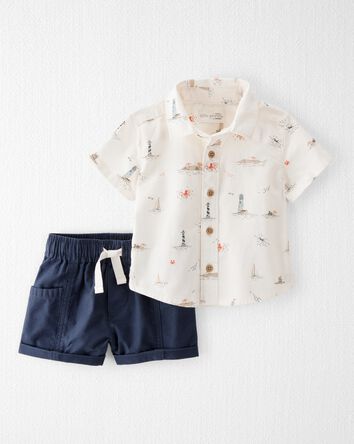 Baby Boy 2-Piece Set Made with Organic Cotton in Coastal Vacation Print, 
