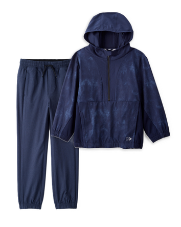Boys 2-Piece Active Windbreaker & Active Woven Joggers Set - Navy, 