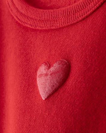 Baby Girl DayDream Fleece Heart Sweatshirt - Red, 