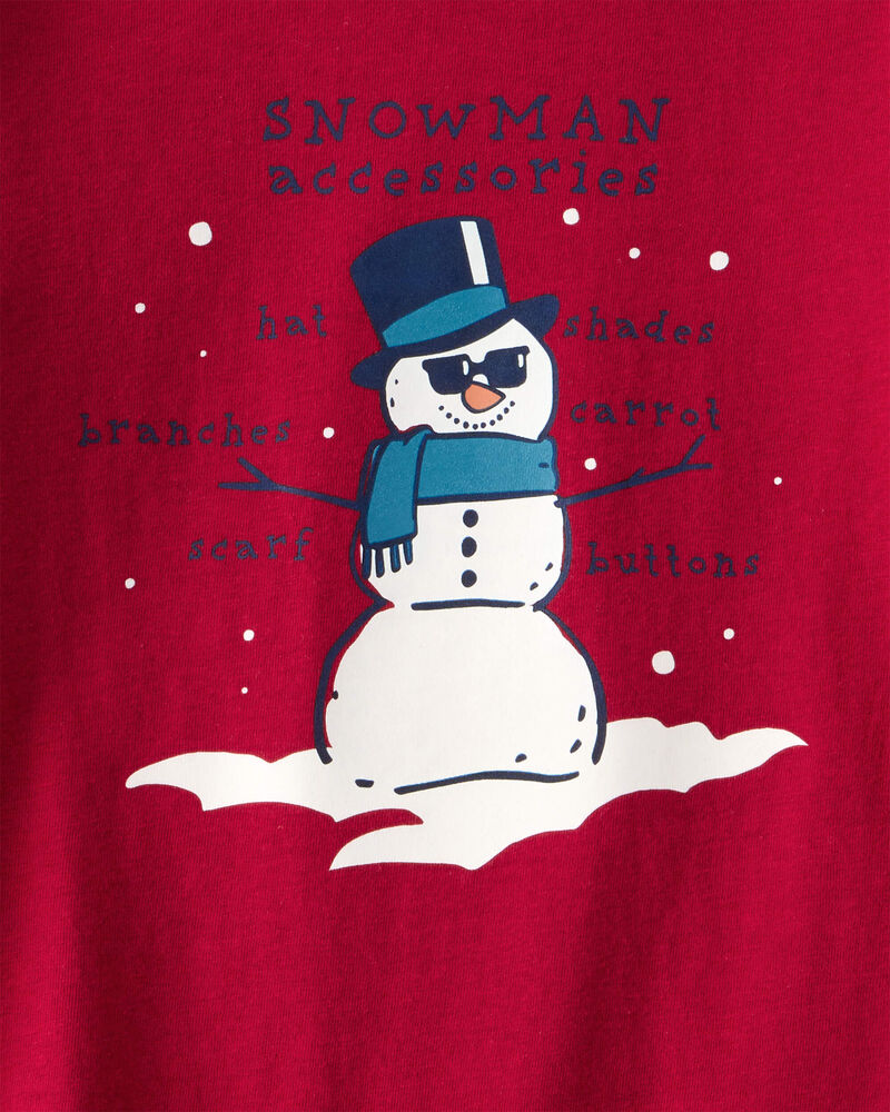 Toddler Boy Snowman Long-Sleeve Graphic Tee - Red, image 2 of 3 slides