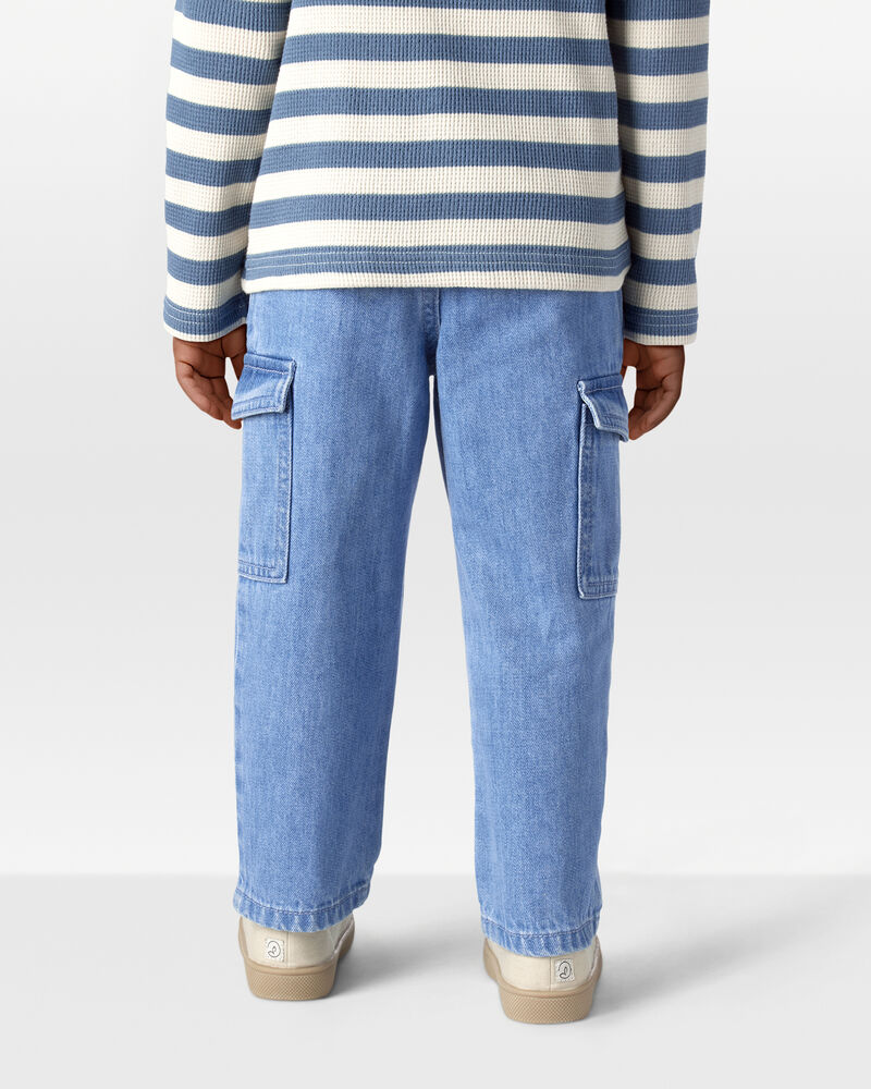 Toddler Organic Cotton Denim Cargo Pants, image 4 of 8 slides