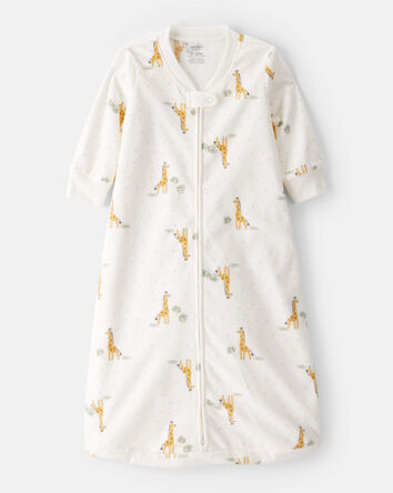 Baby Giraffe Print Long-Sleeve Wearable Blanket - White, 