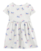 Toddler Girl Butterfly Print Short-Sleeve Dress, image 2 of 4 slides