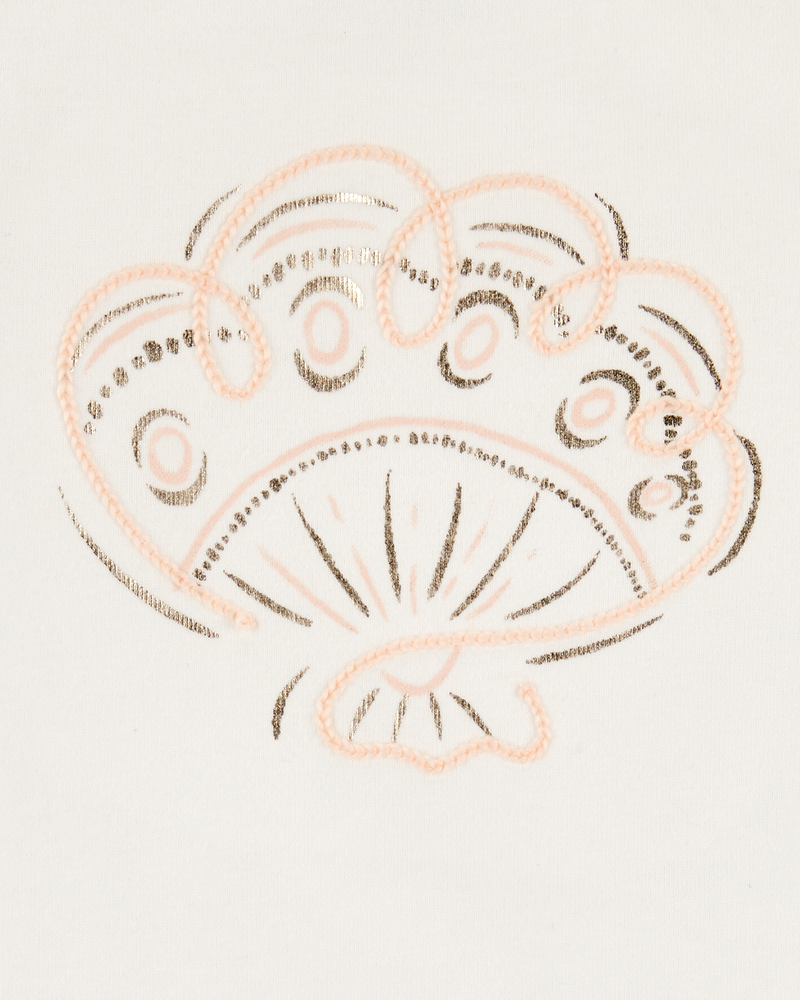 Baby Seashell Flutter-Sleeve Tank - White, image 2 of 3 slides