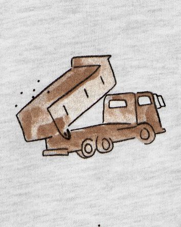 Baby Boy Construction Hooded Jumpsuit - Grey, 