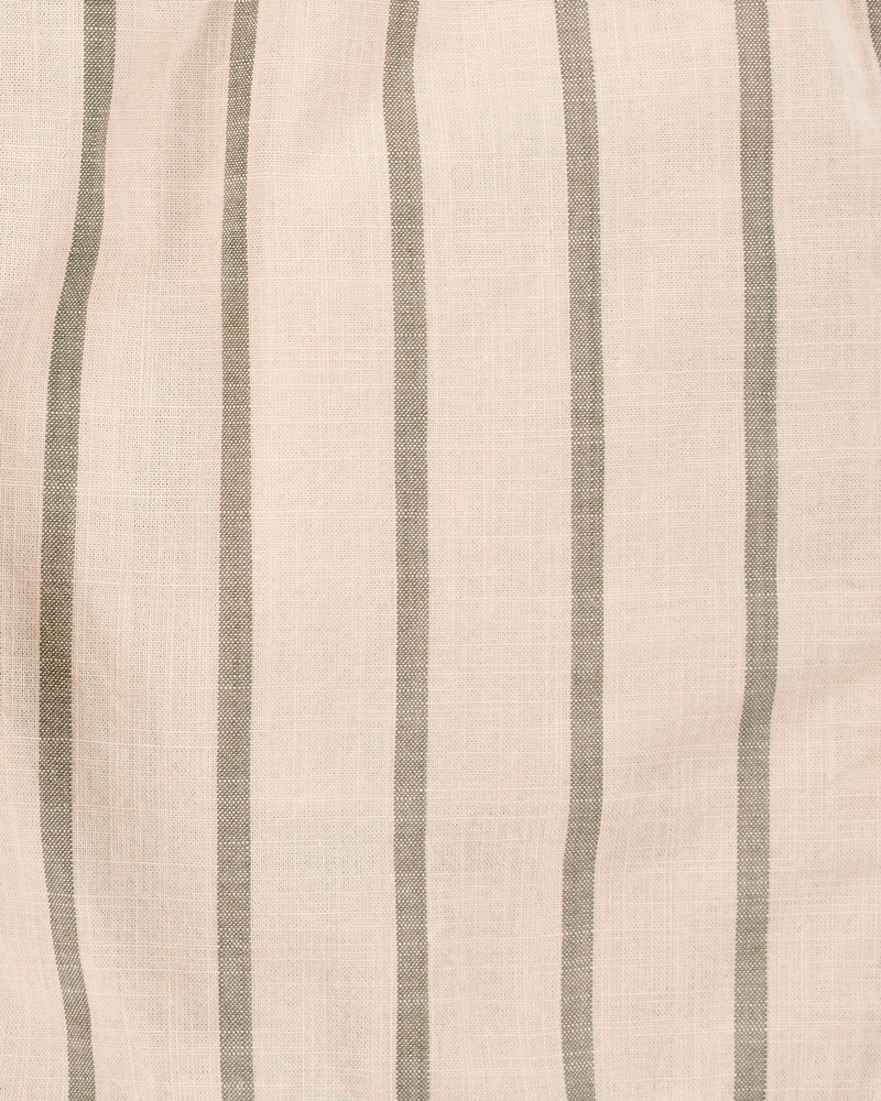 Baby 2-Piece Striped Button-Down Shirt & Drawstring Shorts Set - Khaki, image 6 of 7 slides