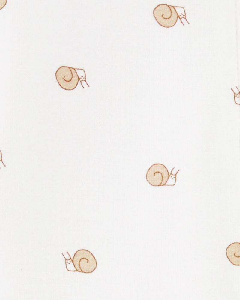 Baby Snail Print Zip-Up PurelySoft Sleep & Play Pajamas, image 3 of 5 slides