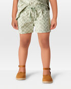 Toddler Tropical Print Drawstring Shorts - Green, image 2 of 7 slides