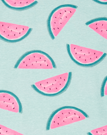 Girls 2-Piece Watermelon 100% Snug Fit Cotton Pajamas - Turquoise, 