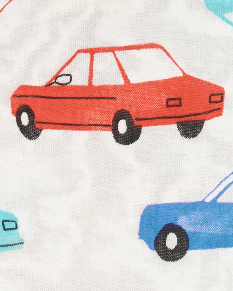 Baby Boy 4-Piece Striped Car 100% Snug Fit Cotton Pajamas - Blue, image 3 of 4 slides