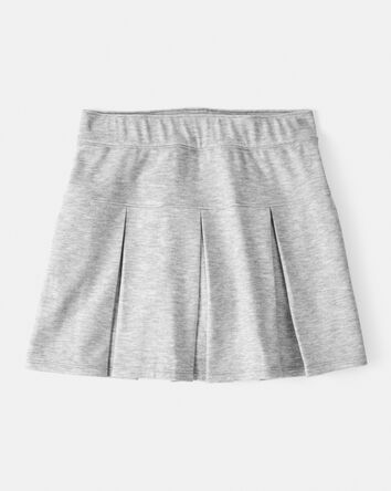 Kid Pleated Pull-On Ponte Skort - Grey, 