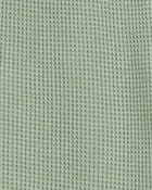 Baby 2-Piece Waffle Knit Hooded Pullover & Drawsting Shorts Set - Green, image 6 of 7 slides