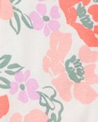 Baby Girl 1-Piece Floral 100% Snug Fit Cotton Footie Pajamas - White/Pink, image 2 of 3 slides