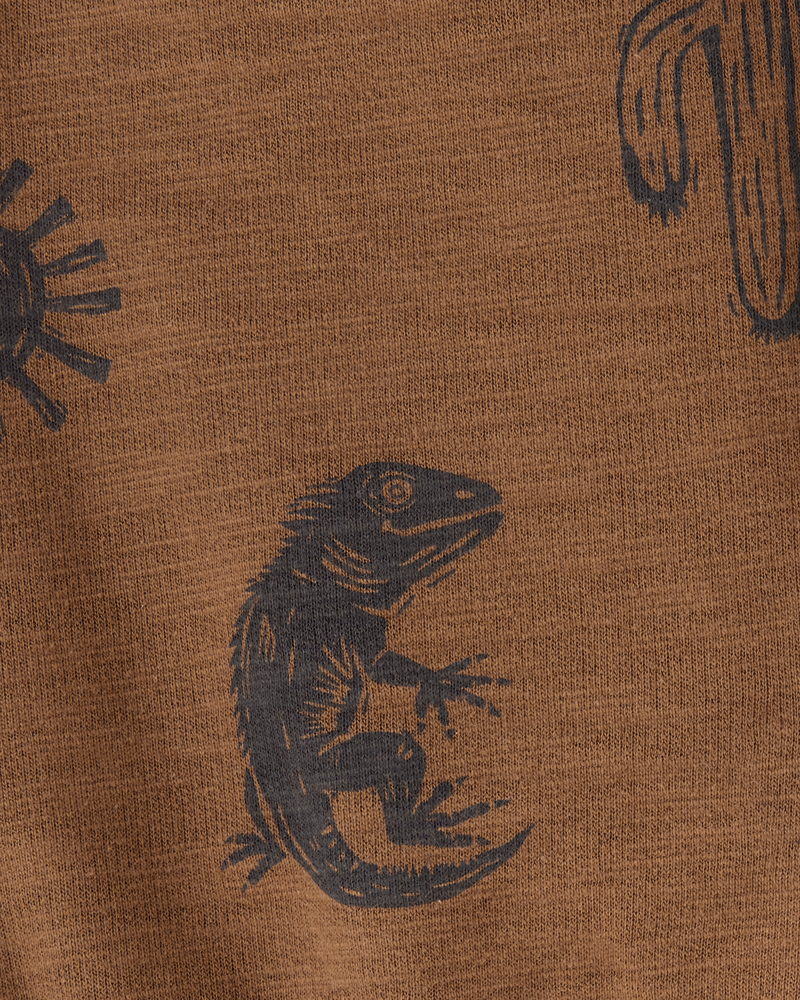 Baby 2-Piece Desert Print Henley Tee & Pull-On Shorts Set - Brown, image 6 of 6 slides