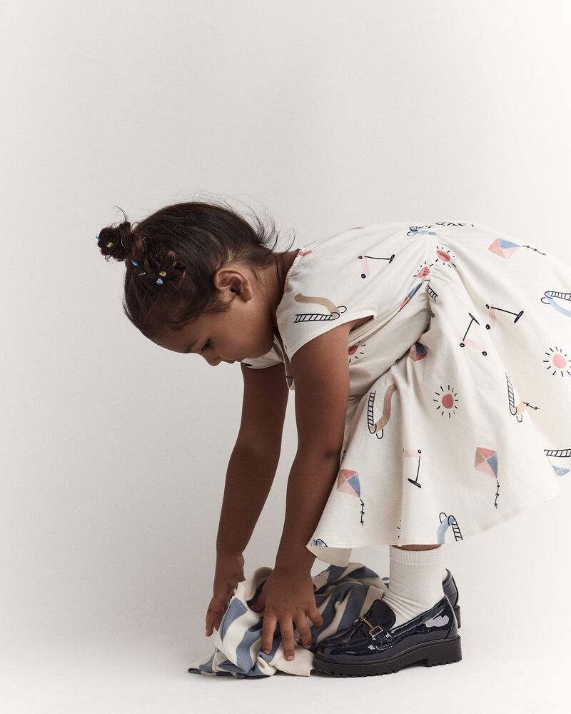 Toddler Girl Avenue Twirl&trade; Dress in Park Day Print - Cream, image 5 of 8 slides