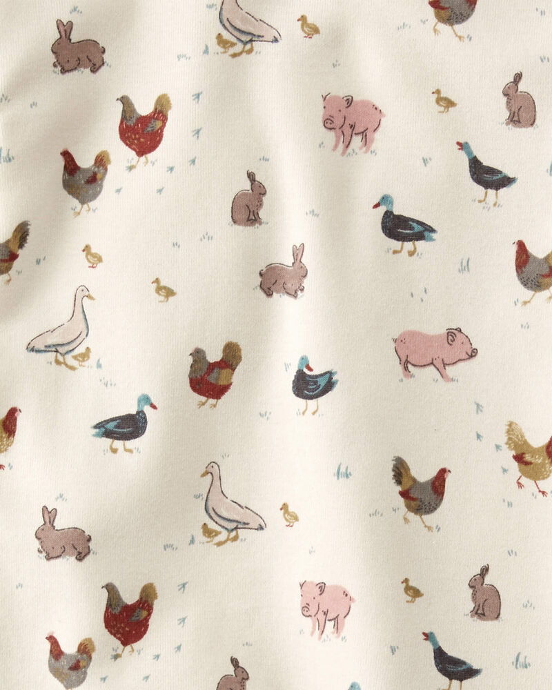 Toddler Organic Cotton Pajamas in Farm Friends Print, image 3 of 4 slides