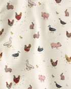 Toddler Organic Cotton Pajamas in Farm Friends Print, image 3 of 4 slides