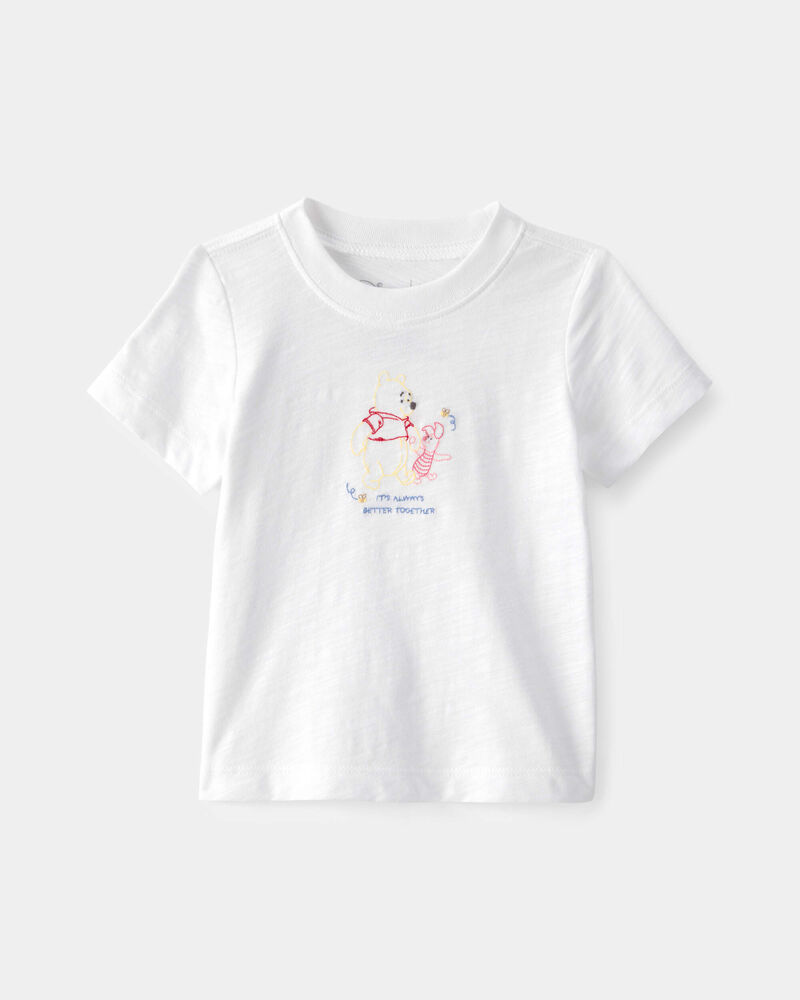 Baby Disney&copy; Winnie the Pooh Embroidered Graphic Tee - White, image 4 of 5 slides