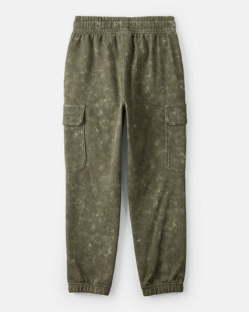 Boys Acid Wash Print French Terry Joggers - Green, 