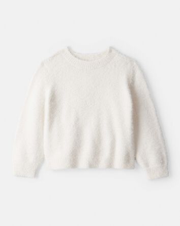 Toddler Girl Brushed Sweater - White, 