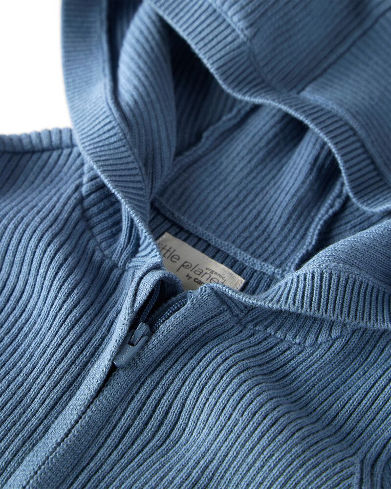 Baby Organic Cotton Ribbed Sweater Knit Jumpsuit, image 2 of 4 slides