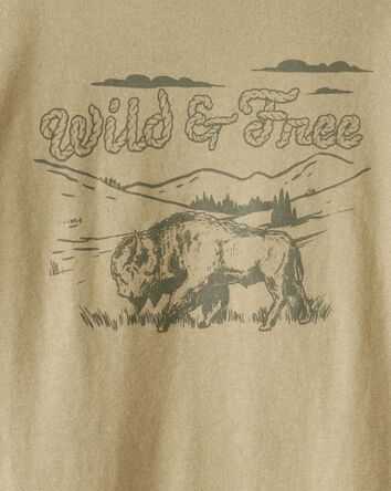 Boys Wild And Free Long-Sleeve Graphic Tee - Brown, 