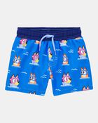 Toddler Boy Bluey&trade; Swim Trunks- Blue, image 1 of 3 slides