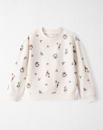 Toddler Girl Organic Cotton French Terry Sweatshirt in Berry Blossom Print, 