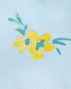 Toddler Girl Floral Shortalls - Blue, image 3 of 4 slides