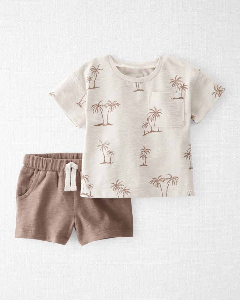 Baby 2-Piece Palm Tree Print Set Made with Organic Cotton, image 1 of 5 slides