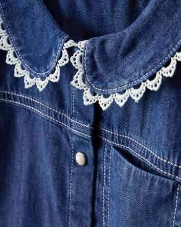 Toddler Girl Western Denim Long-Sleeve Top - Blue, 