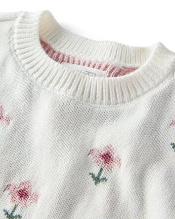 Baby Girl 2-Piece Organic Cotton Sweater Knit Set in Cosmos Garden Print, 