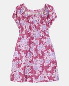Toddler Smocked Floral Print Dress - Pink, image 1 of 4 slides