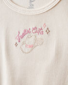 Toddler Girl Cowgirl Hat Cotton Short-Sleeve Top - Ivory, image 2 of 4 slides